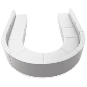 Alon Series Melrose White Leather Reception Configuration, 8 Pieces [DXZBi803i530iSETiWH]