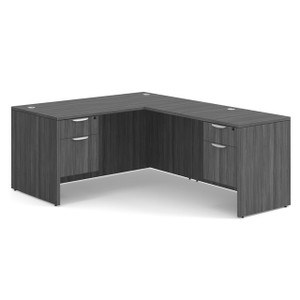 OSL-Series Executive Office Desk L - Shape - 66" x 77" with Double 3/4 Pedestal