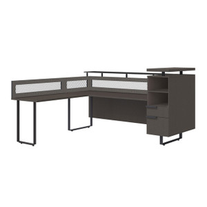 Palis Collection Left Reception Desk with Glass Transaction Top Palis Collection Left Reception Desk with Glass Transaction Top
