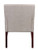 Ecru Linen Fabric Box Arm Guest Chair