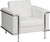 Lesley Series Contemporary White Leather Chair