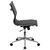 Mid-Back Armless Black Ribbed Leather Conference Chair