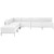 Imagination Series White Leather Sectional Configuration, 6 Pieces