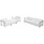 Imagination Series White Leather Sofa & Lounge Chair Set, 4 Pieces