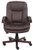 Brown Leather Cherry Finish Mid-Back Executive Chair