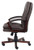 Brown Leather Cherry Finish Mid-Back Executive Chair