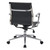 Mid Back Black Leather Chair with Aluminum Arms and Base