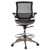 Mid-Back Transparent Black Mesh Drafting Chair with  Gold Frame and Flip-Up Arms