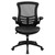 Mid-Back Black Mesh Swivel Task Chair with Leather Seat and Flip-Up Arms