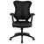 High Back Designer Black Mesh Executive Swivel Chair with Leather Seat and Adjustable Arms