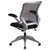 Mid-Back Black Mesh Swivel Task Chair with Gray Frame and Flip-Up Arms