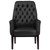 High Back Traditional Tufted Black Leather Side Reception Chair