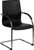 Black Vinyl Side Reception Chair with Chrome Sled Base