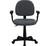 Mid-Back Gray Fabric Swivel Task Chair with Adjustable Arms