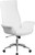 High Back White Leather Executive Swivel Chair with Flared Arms