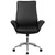 Mid-Back Black Leather Executive Swivel Chair with Flared Arms