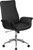 Mid-Back Black Leather Executive Swivel Chair with Flared Arms