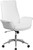 Mid-Back White Leather Executive Swivel Chair with Flared Arms