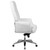 High Back Traditional Tufted White Leather Multifunction Executive Swivel Chair with Arms