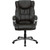 High Back Espresso Brown Leather Executive Swivel Chair with Arms