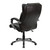 High Back Espresso Brown Leather Executive Swivel Chair with Arms