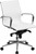 Mid-Back White Ribbed Leather Swivel Conference Chair with Knee-Tilt Control and Arms