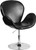 Black Leather Side Reception Chair with Adjustable Height Seat