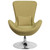 Green Fabric Side Reception Chair