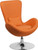 Orange Fabric Side Reception Chair