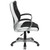 Mid-Back Black and White Leather Executive Swivel Chair with Arms
