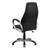 High Back Black Vinyl Executive Swivel Chair with Blue Mesh Inserts and Arms