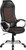 High Back Brown Fabric and Black Vinyl Executive Swivel Chair with Arms
