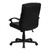 Mid-Back Black Leather Swivel Task Chair with Arms
