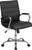 Mid-Back Black Leather Executive Swivel Chair with Chrome Base and Arms