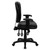 Mid-Back Black Leather Multifunction Ergonomic Swivel Task Chair with Adjustable Arms