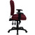 Mid-Back Burgundy Fabric Multifunction Ergonomic Swivel Task Chair with Adjustable Arms