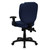 Mid-Back Navy Blue Fabric Multifunction Ergonomic Swivel Task Chair with Adjustable Arms