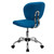 Mid-Back Turquoise Mesh Swivel Task Chair with Chrome Base