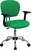 Mid-Back Bright Green Mesh Swivel Task Chair with Chrome Base and Arms