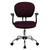 Mid-Back Burgundy Mesh Swivel Task Chair with Chrome Base and Arms
