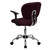 Mid-Back Burgundy Mesh Swivel Task Chair with Chrome Base and Arms