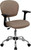 Mid-Back Coffee Brown Mesh Swivel Task Chair with Chrome Base and Arms