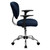 Mid-Back Navy Mesh Swivel Task Chair with Chrome Base and Arms