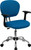 Mid-Back Turquoise Mesh Swivel Task Chair with Chrome Base and Arms