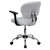 Mid-Back White Mesh Swivel Task Chair with Chrome Base and Arms