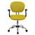 Mid-Back Yellow Mesh Swivel Task Chair with Chrome Base and Arms