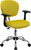 Mid-Back Yellow Mesh Swivel Task Chair with Chrome Base and Arms