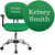 Personalized Mid-Back Bright Green Mesh Swivel Task Chair with Chrome Base and Arms