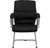 Black Leather Executive Side Reception Chair with Silver Sled Base