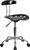 Vibrant Black and Chrome Swivel Task Chair with Tractor Seat